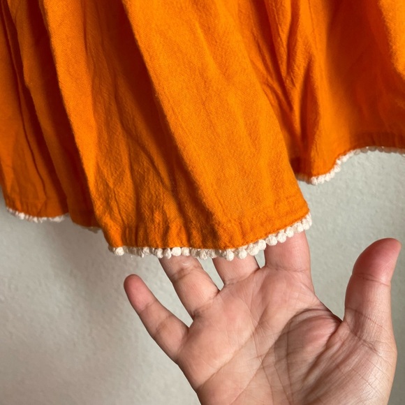 Rachel Zoe Vibrant Orange Kids Tiered Dress with white accents size 5T - Picture 4 of 5